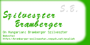 szilveszter bramberger business card